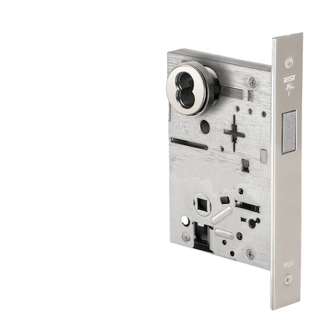 Best Grade 1 Mortise Deadlock, SFIC Prep Less Core, Bright Chrome Finish, Field Reversible 45H7AD-625